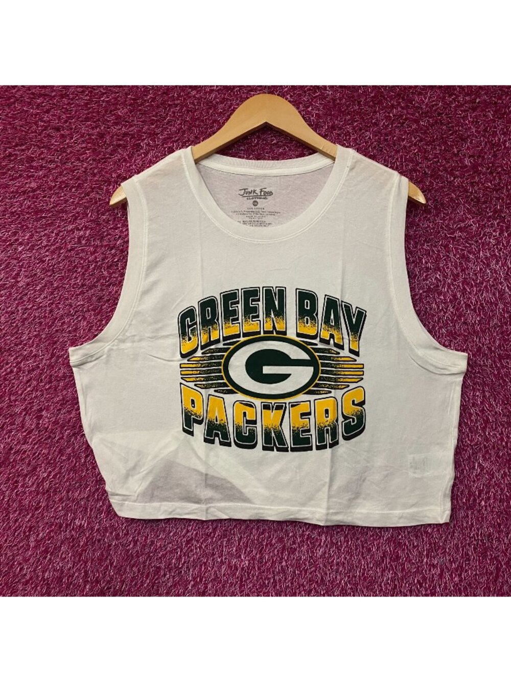 Junk Food Green Bay Packers Cropped Sleeveless T-Shirt 2XL